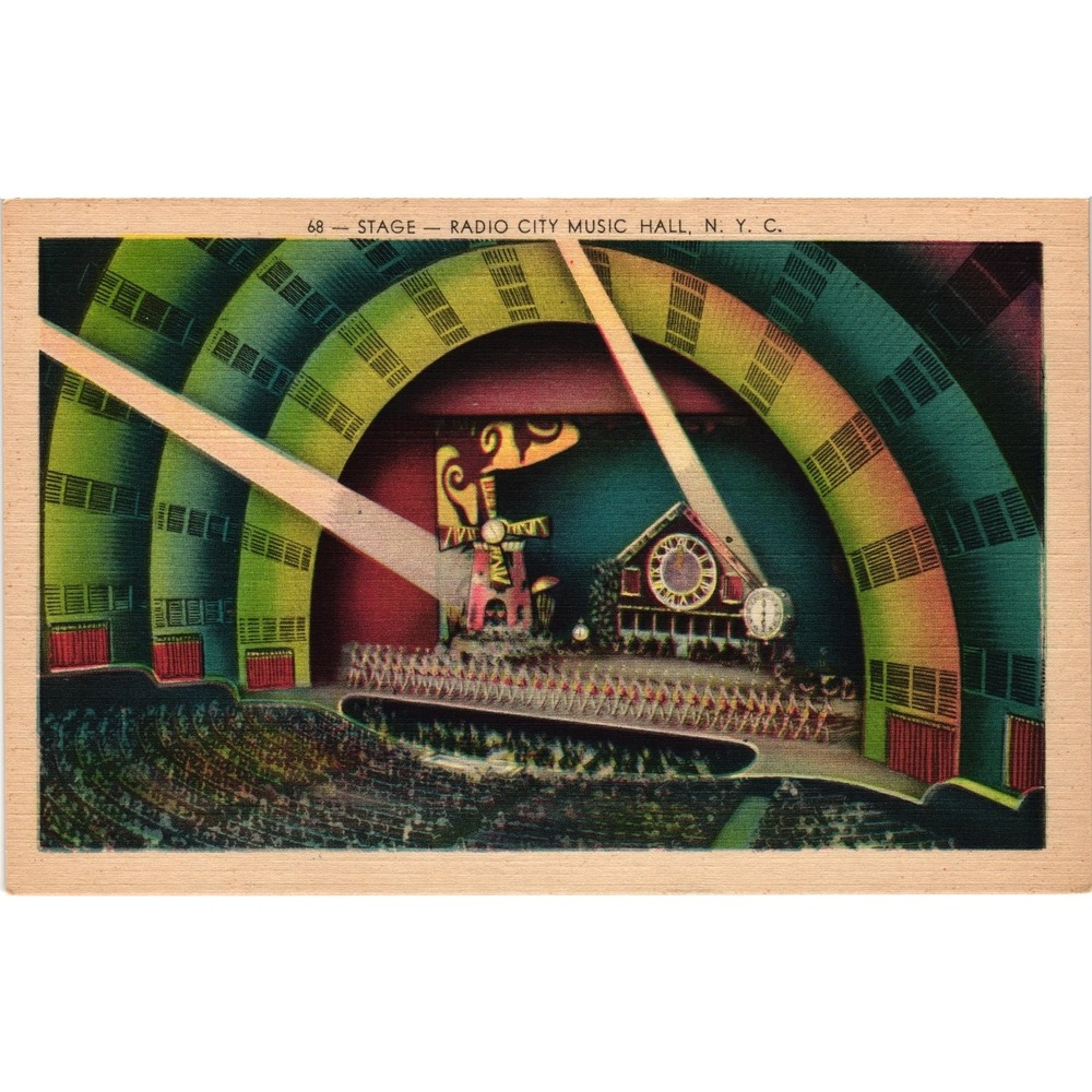 Vintage‎ Radio City Music Hall Stage Postcard by Manhattan Post Card Co